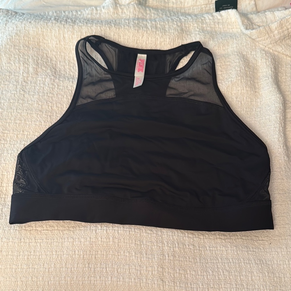 Black Mesh Sports Bra